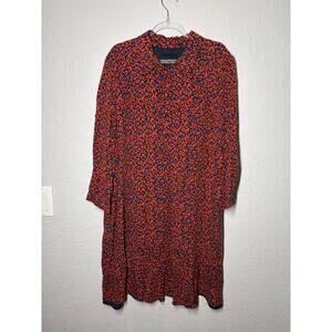 Phase Eight Long Sleeve Dress Red Sz 12/ large Boho Lagenlook